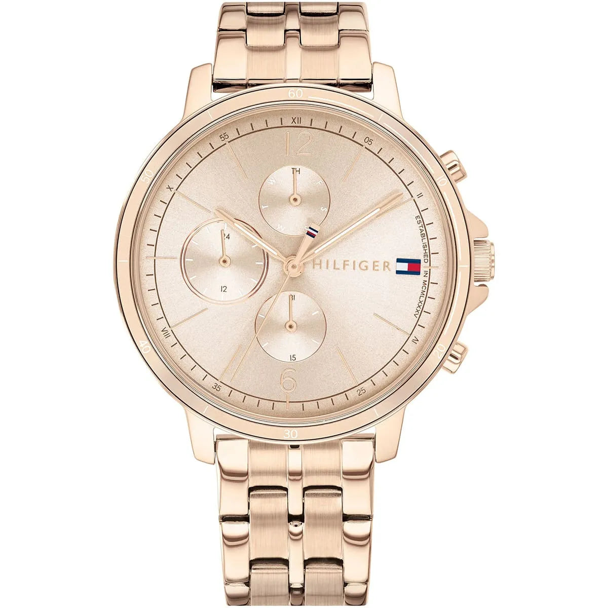 Tommy Hilfiger Madison Chronographe Quartz Cadran en or rose Bracelet en acier or rose 1782190