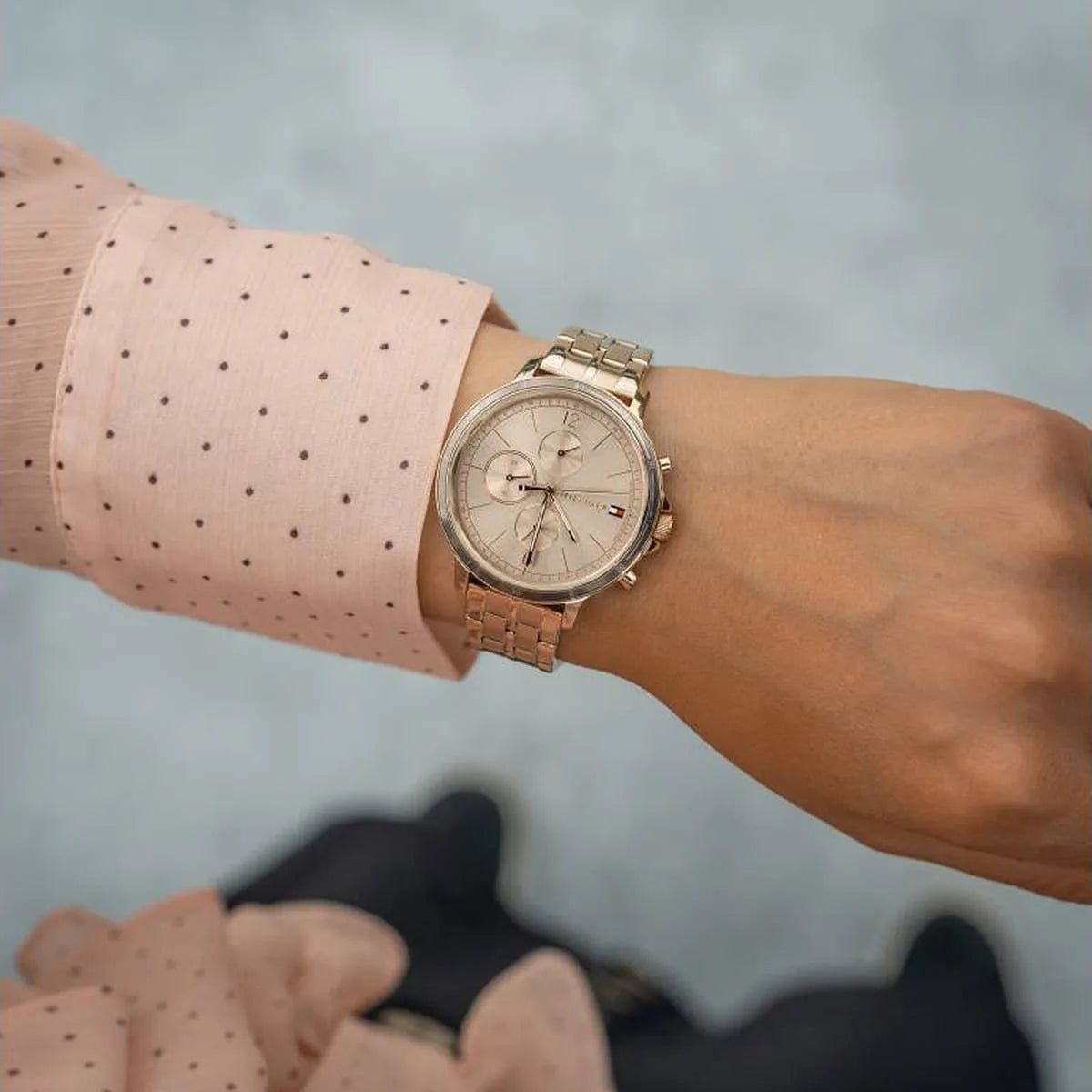 Tommy Hilfiger Madison Chronographe Quartz Cadran en or rose Bracelet en acier or rose 1782190