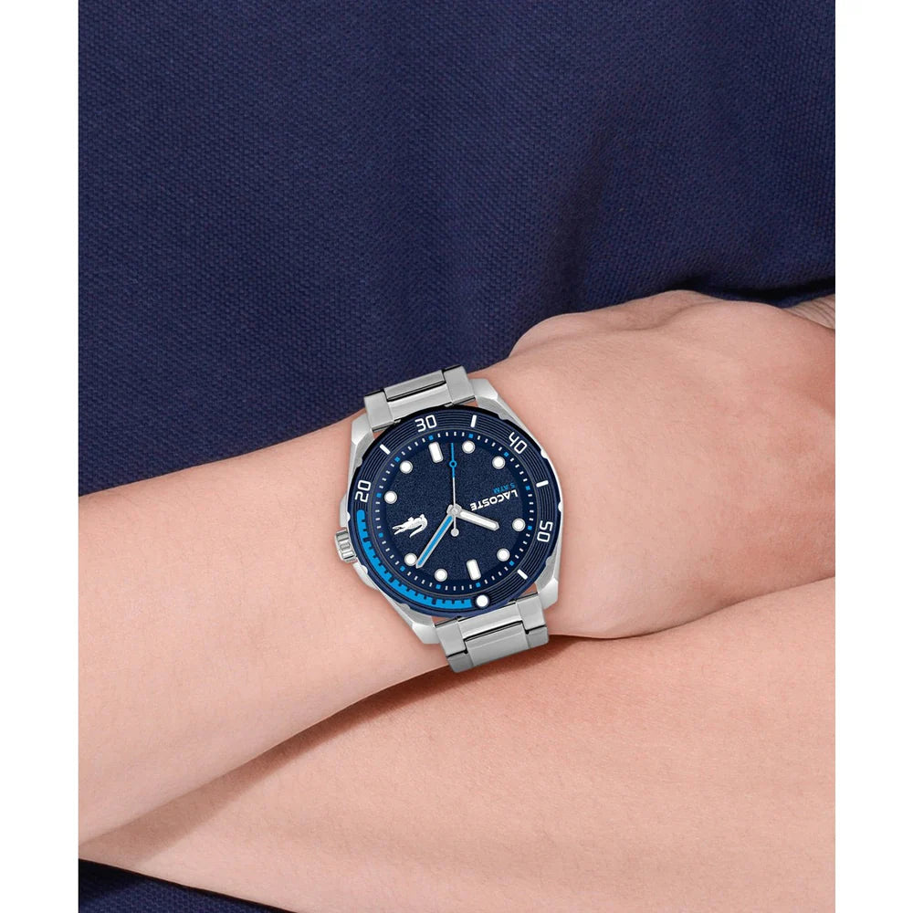 Montre Lacoste 2011286 Finn en Acier Inoxydable Argenté et Cadran Bleu 2011286