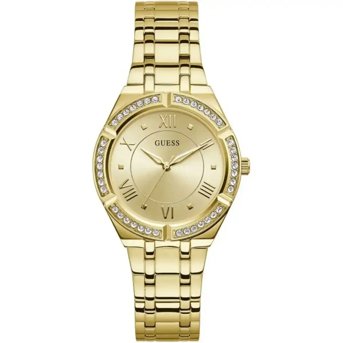 Montre Guess GW0033L2 en acier inoxydable doré avec lunette ornée de strass Guess