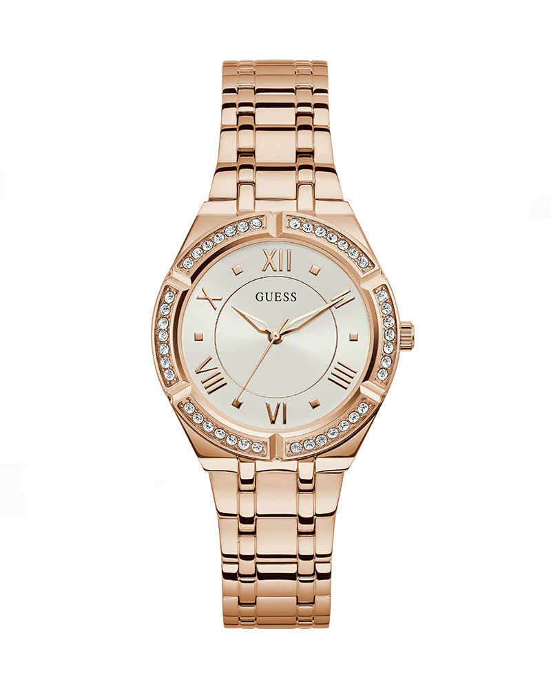 Montre Femme Guess GW0033L3 bracelet acier or rose boitier orné de strass Guess