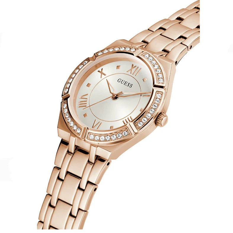 Montre Femme Guess GW0033L3 bracelet acier or rose boitier orné de strass Guess
