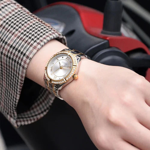 Montre Femme Guess Cosmo GW0033L4 Acier Bicolore et Lunette Strass Guess
