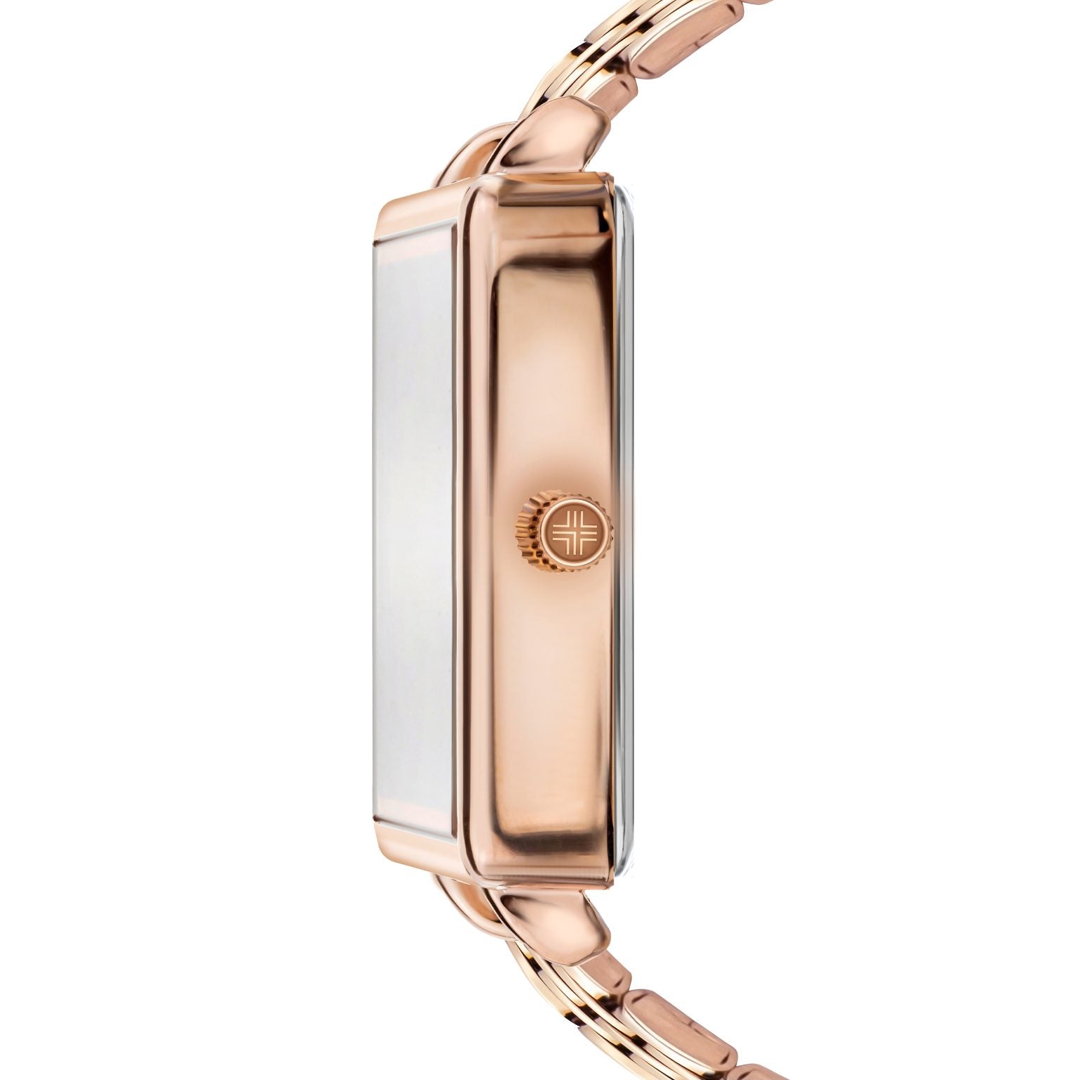 Montre à quartz en acier Doré rose et noir