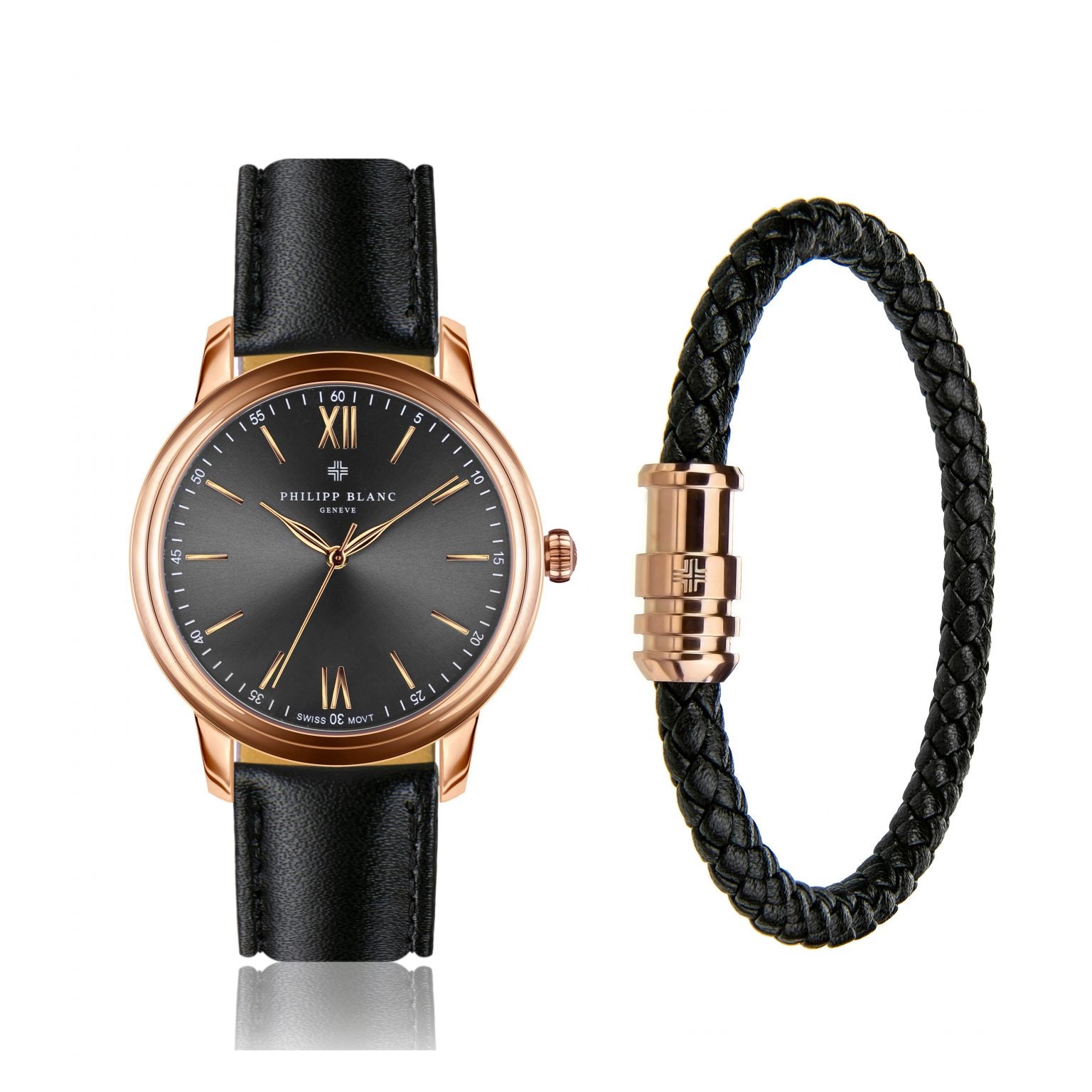 Coffret montre à quartz et bracelet en cuir SPA9-2