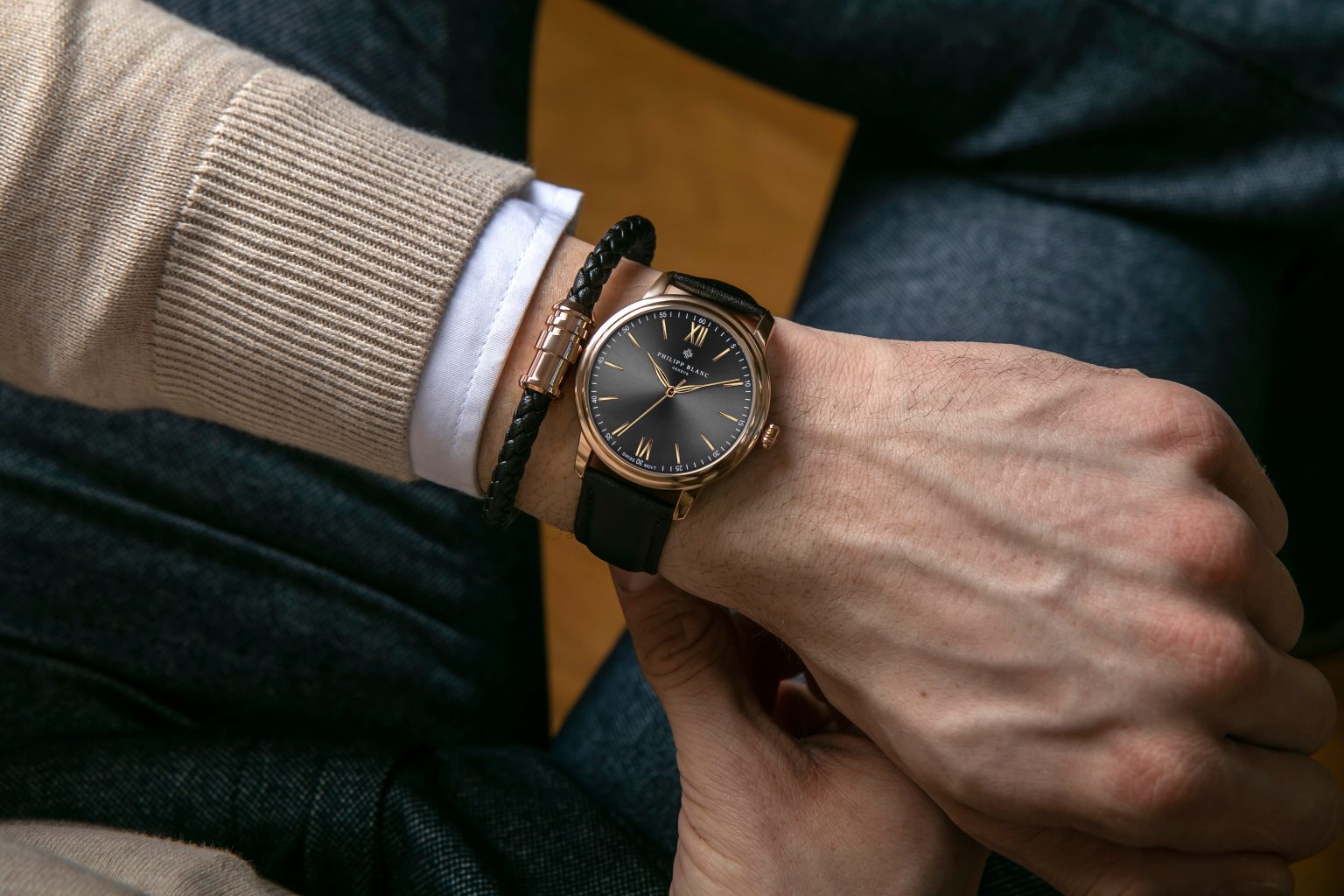 Coffret montre à quartz et bracelet en cuir SPA9-2