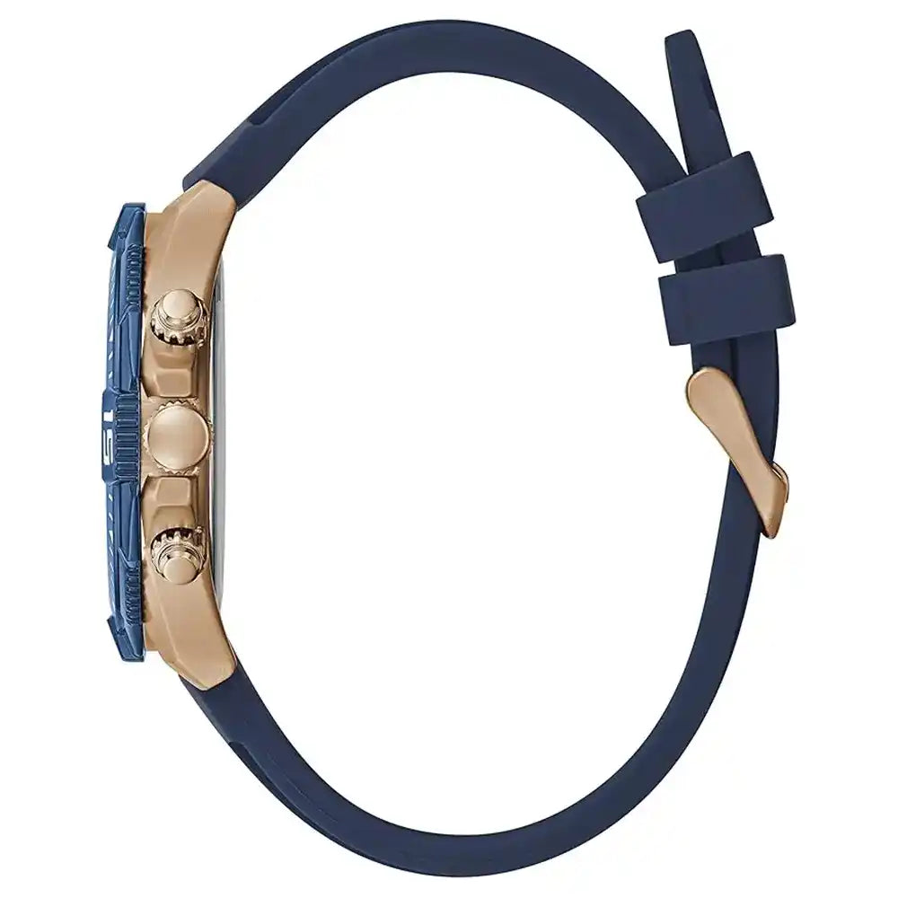 Montre Homme Guess GW0211G4 Cadran bleu bracelet en silicone bleu multifonction Guess