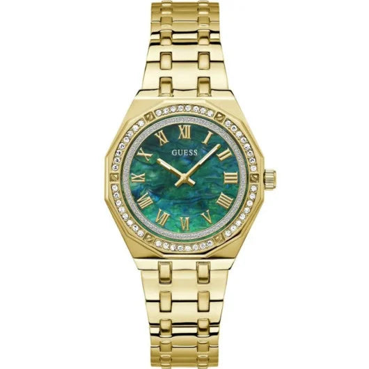 Montre Femme Guess Desire GW0770L2 bracelet acier doré cadran vert nacre