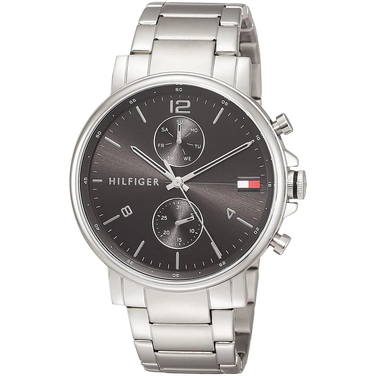 Montre Tommy Hilfiger Daniel avec cadran noir et bracelet en acier argenté 1710413