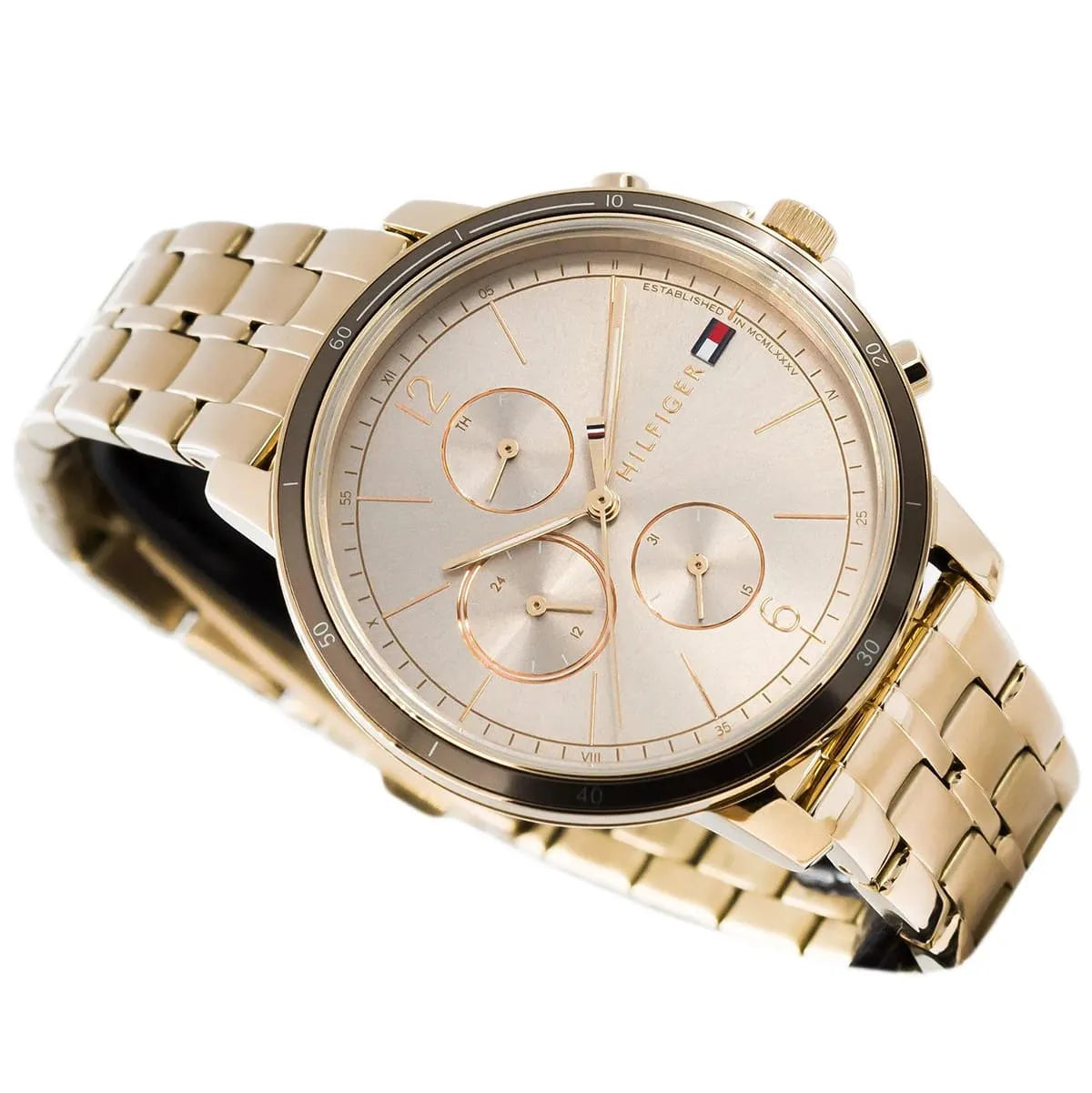 Tommy Hilfiger Madison Chronographe Quartz Cadran en or rose Bracelet en acier or rose 1782190