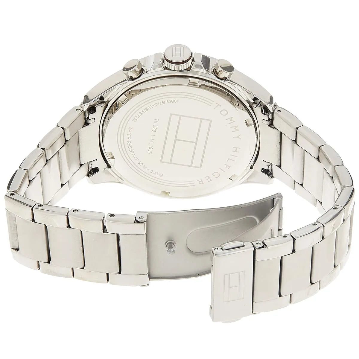 Montre Tommy Hilfiger Hudson chronographe à quartz avec cadran marron et bracelet en acier argenté 1791229
