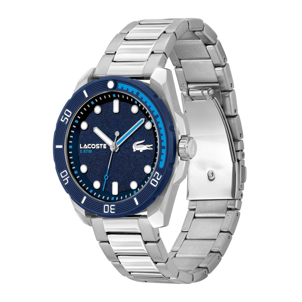Montre Lacoste 2011286 Finn en Acier Inoxydable Argenté et Cadran Bleu 2011286