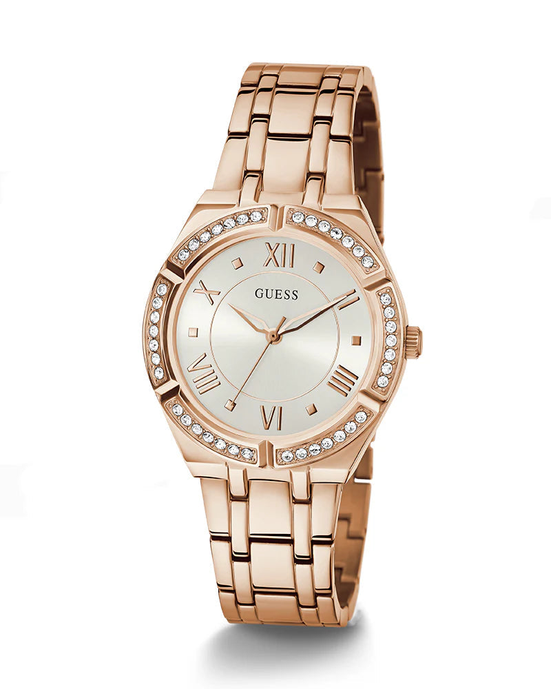 Montre Femme Guess GW0033L3 bracelet acier or rose boitier orné de strass Guess