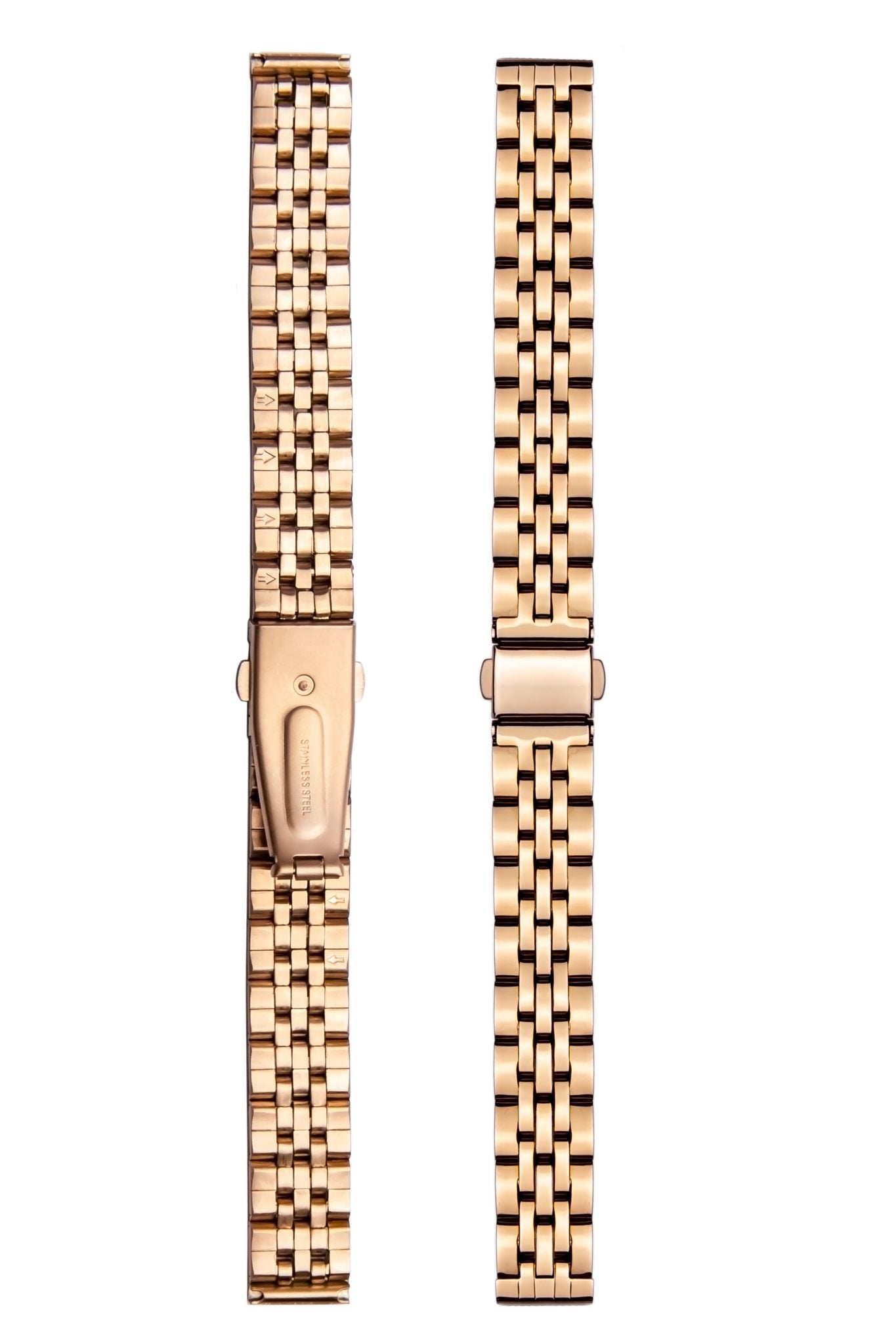 Montre à quartz en acier Doré rose et noir