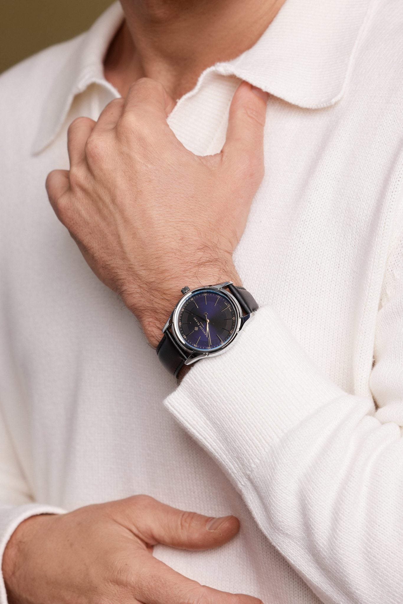 Montre à quartz en cuir - Noir et argenté PC9-S010S
