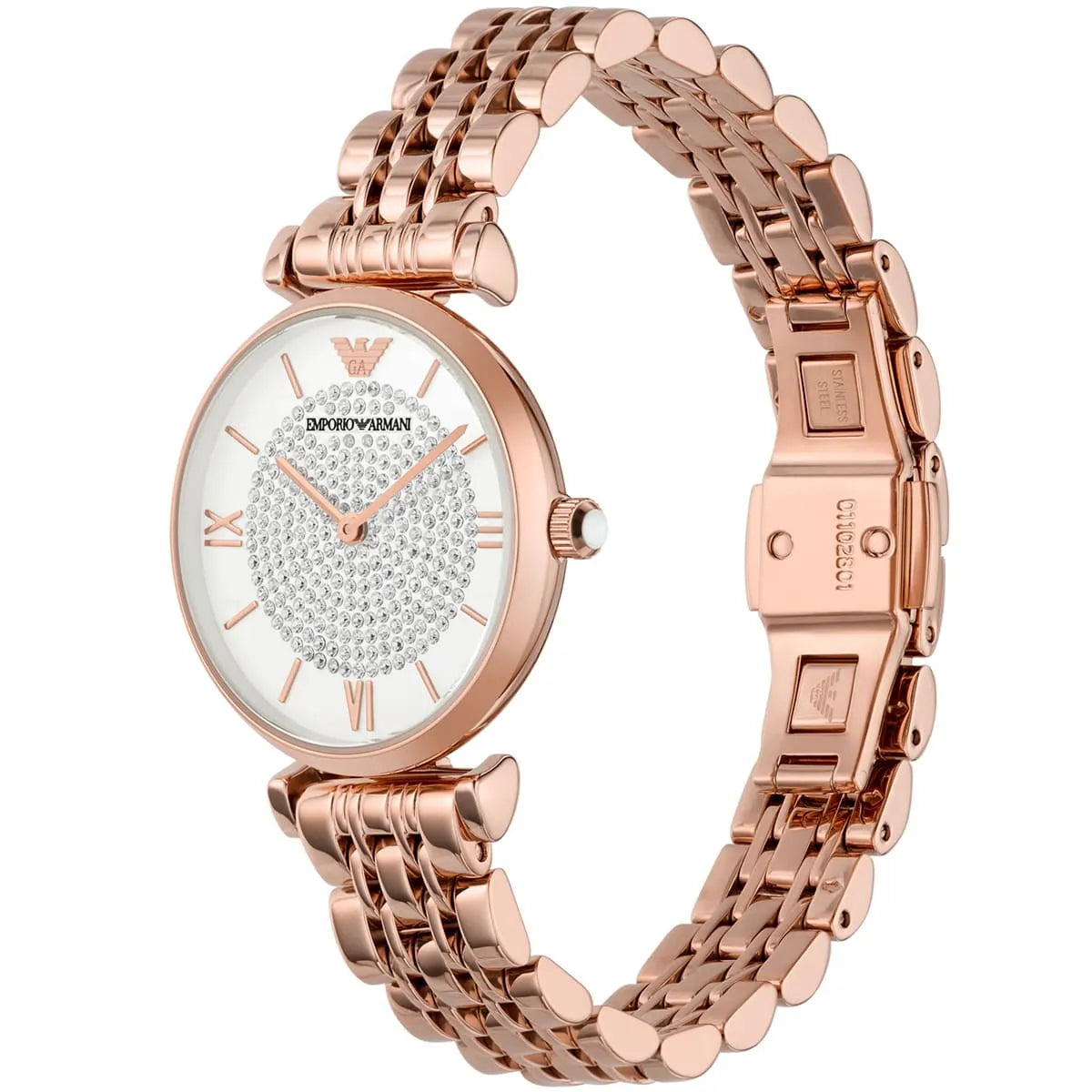 Montre Emporio Armani AR11244 Gianni T-Bar en métal doré rose 11244