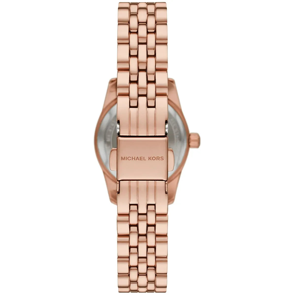 Montre Michael Kors Lexington à trois aiguilles avec cadran en or rose et bracelet en acier or rose pour femme - MK4739
