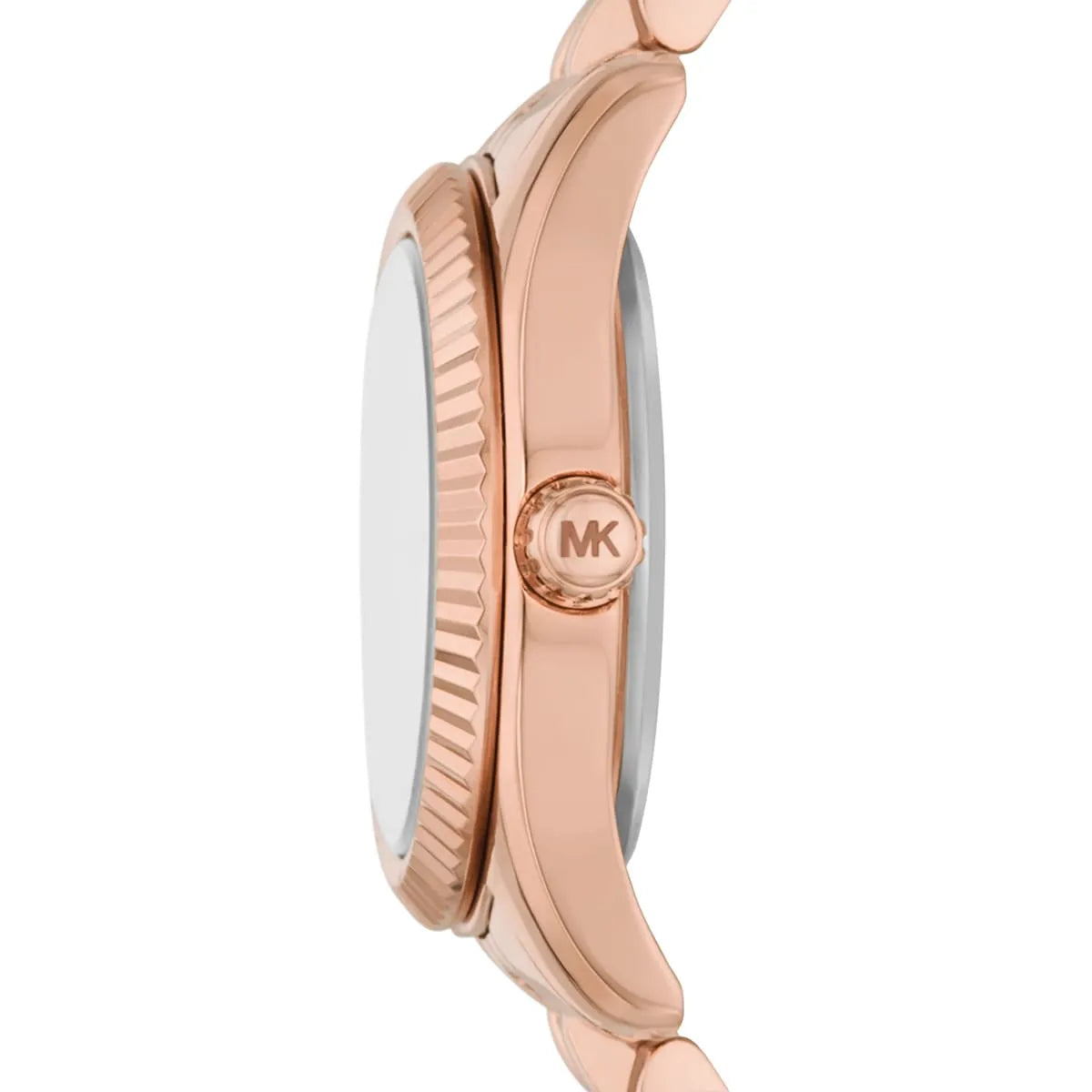 Montre Michael Kors Lexington à trois aiguilles avec cadran en or rose et bracelet en acier or rose pour femme - MK4739